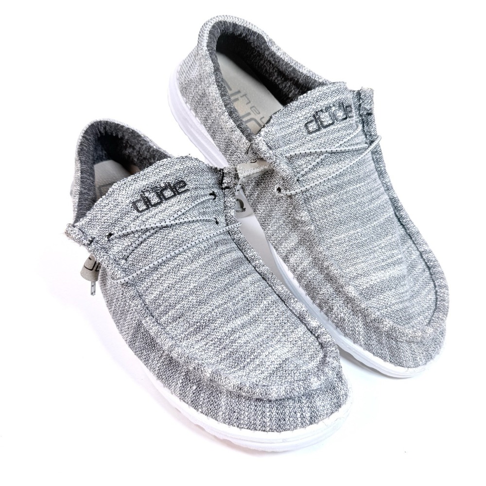 Hey Dude Wally Stretch Mens 13 Granite Gray Slip On Loafers Comfort Shoes